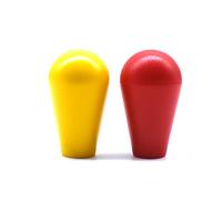 Arcity Lot de 2 boutons de manette d'arcade ovales de rechange pour machine Zippy SANWA SEIMITSU Arcade1up Rouge et jaune