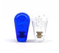 Arcity Lot de 2 boutons de manette d'arcade ovales transparents avec dessus de chauve-souris de style américain pour console de machine à fermeture éclair SANWA SEIMITSU Arcade1up (bleu et blanc)