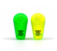 Arcity Lot de 2 boutons de manette d'arcade ovales transparents et transparents de style américain pour console de machine à fermeture éclair SANWA SEIMITSU Arcade1up (vert et jaune)