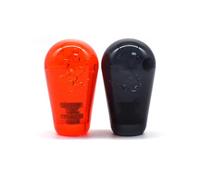 Arcity Lot de 2 boutons de manette d'arcade ovales transparents transparents de style américain pour console de machine à fermeture éclair SANWA SEIMITSU Arcade1up (rouge et noir)