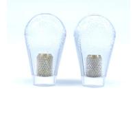 Arcity Lot de 2 boutons de manettes d'arcade ovales en forme de chauve-souris Blanc et blanc transparent Style américain pour machine Zippy Sanwa Seimitsu Arcade1up