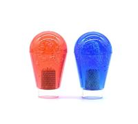 Arcity Lot de 2 boutons de manettes ovales de type américain pour machine Zippy Sanwa Seimitsu Arcade1up Rouge et bleu transparent
