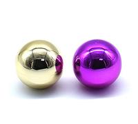 Arcity Lot de 2 joysticks d'arcade à tête ronde avec poignée chromée pour combattre l'arcade et manettes de jeu - Kit de pièces de rechange M6 doré et violet durable