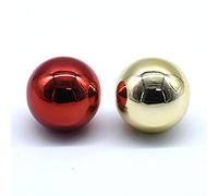Arcity Lot de 2 joysticks d'arcade à tête ronde chromée, poignée à bascule, pour jeux d'arcade, kit de pièces de rechange M6, rouge et doré