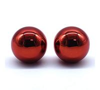 Arcity Lot de 2 joysticks d'arcade à tête ronde chromée, poignée à bascule, tête ronde pour combats d'arcade, manette de jeu, kit de pièces de rechange M6, rouge et rouge, durables