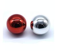 Arcity Lot de 2 joysticks d'arcade à tête ronde chromée, poignée à bascule, tête ronde pour combats d'arcade, manette de jeu, kit de pièces de rechange M6, rouge et argent durable