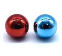 Arcity Lot de 2 joysticks d'arcade à tête ronde chromée, poignée à bascule, tête ronde pour combats d'arcade, manette de jeu, kit de pièces de rechange M6, rouge et bleu, durables