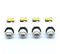 Arcity Lot de 4 boutons de pièce de monnaie d'arcade pour jeux Pause Bouton poussoir Happ Style américain avec micro-interrupteur Jamma MAME Pièces de console Blanc