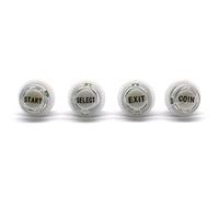 Arcity Lot de 4 boutons poussoirs à LED 24 mm avec micro-interrupteur pour machine d'arcade et console de jeux 5 V Blanc