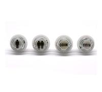 Arcity Lot de 4 boutons poussoirs lumineux à LED 24 mm avec micro-interrupteur pour machine d'arcade et console de jeux 5 V Blanc