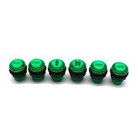 Arcity Lot de 6 boutons poussoirs LED 28 mm pour joueur lumineux 1P 2P Coin Start Select allumé vert avec micro-interrupteur pour machine d'arcade et console de jeux 5 V