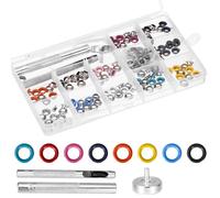 Arcjunys Lot de 120 œillets colorés de 5 mm avec joint et outils pour tissus, cuir, vêtements, loisirs créatifs
