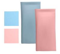 Arcjunys Lot de 2 étuis à lunettes souples - Étui à lunettes portable - Étui à lunettes pour homme et femme - Étui à lunettes plat avec chiffon de nettoyage pour lunettes de soleil, Bleu + rose., 18