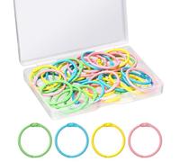 Arcjunys Lot de 40 anneaux de reliure multicolores de 30 mm pour cartes flash, papiers, porte-clés, école, bureau