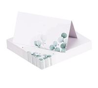 Arcjunys Lot de 50 marque-places pour table - Cartes de table double face - Cartes de place de mariage avec motif de feuilles pour décoration de table