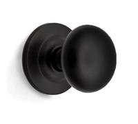 Arco Poignée fixe pour porte d'entrée - Finition noire mate | Design rond robuste | Bouton décoratif pour extérieur | Comprend des vis de fixation