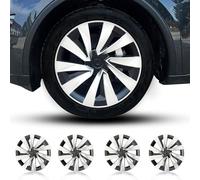Arcoche Model Y 2025 2026 Juniper 19 Pouces Couvertures de Roues 4 Pcs Protecteur de Jante Model Y Juniper Hubcaps Matériel ABS Couvertures de Roues Enjoliveurs(Style d'usine Original - Noir Argent)