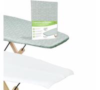 ARCOL Housse de table à repasser élastique avec pince compatible pour table à repasser Foppapedretti, fabriquée en Italie, housse de repassage 100 % coton (couverture + molletton, vert moderne)