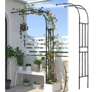 ArcoPer Arche de roseraie de 2,4 m, support de plante grimpante, pergola en métal pour mariage, treillis de rose en demi-arc, décoration de tonnelle, arches de jardin élégantes