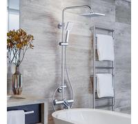 ARCORA Colonne de Douche Thermostatique, Colonne de Douche Acier Inoxydable 304, Kit Douche Plage de Réglage de 85 à 123,5 cm Mitigeur Douche Thermostatique en Cuivre pour Salle de Bain