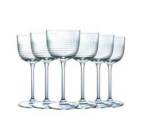 Arcoroc - Collection Disco Nick & Nora - 6 verres à pied 18 n verre cristallin - verres à cocktail élégants type Nick and Nora pour bar et restaurant - fabriqués en France - emballage renforcé