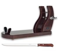 Arcos Accessories - Pack Support Jambon + Couteaux à Jambon + Couvre Jambon - Couleur Brun