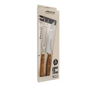 Arcos Couteau 20 cm et Fourchette 21.5 cm Barbecue - Acier Inoxydable NITRUM, Manche Bois Ovengkol FSC, Set 2 Pièces, Emballage Recyclé, Série Nordika