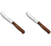 Arcos Couteau à Beurre, Lame Dentelée Acier Inoxydable NITRUM 9 cm, Manche Bois Comprimé, Rivets Acier Inoxydable, Série Latina (Lot de 2)