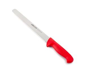 Arcos Couteau à Gâteau Dentelé 25 cm - Acier Inoxydable NITRUM, Durabilité et Précision, Manche Polypropylène Rouge - Série 2900