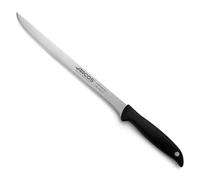 Arcos Couteau à Jambon en Acier Inoxydable Nitrum avec Lame de 240 mm - Poignée Ergonomique en Polyoxyméthylène POM, Idéal pour Trancher le Jambon - Couleur Noire, Série Menorca