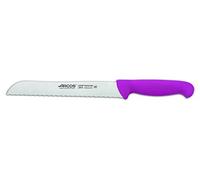 Arcos Couteau à Pain Lame Dentelée Acier Inoxydable 20 cm Idéal pour Pain Manche Polypropylène Fuchsia Série 2900