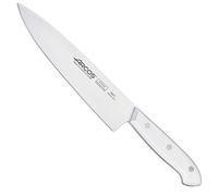 Arcos Couteau Chef Professionnel - Acier Inoxydable Nitrum 20 cm - Manche Résistant POM Blanc - Coupe Précise et Durable - Idéal Usage Quotidien - Série Montblanc