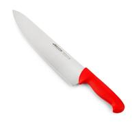 Arcos Couteau Chef Professionnel - Lame Acier Inoxydable Nitrum 30 cm - Manche Polypropylène Rouge - Durabilité et Précision de Coupe - Série 2900