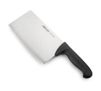 Arcos Couteau de Boucher Cleaver - Acier Inoxydable Nitrum 8" - Manche en Polypropylène Noir - Bactiproof Silver - Système d'Identification par Couleur (7") - Série 2900 - Couleur Noire