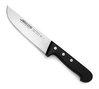 Arcos Couteau de Boucher en Acier Inoxydable Nitrum - Couteau de Cuisine Professionnel pour Viande. Poisson et Légumes - Manche Ergonomique en Polyoxyméthylène - Série Universelle - Couleur Noire