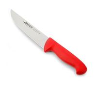 Arcos Couteau de Boucher en Acier Nitrum - Couteau à Steak avec Poignée en Polypropylène, Système d'Identification de Couleur pour Utilisation Prolongée - Rouge, Série 2900