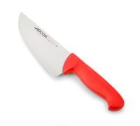 Arcos Couteau de Boucher Large, Acier Inoxydable Nitrum 17 cm, Pour Viande, Manche Polypropylène Rouge, Série 2900