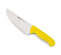 Arcos Couteau de Boucher Large, Acier Inoxydable NITRUM 20 cm, Pour Viande, Manche Polypropylène Jaune, Série 2900