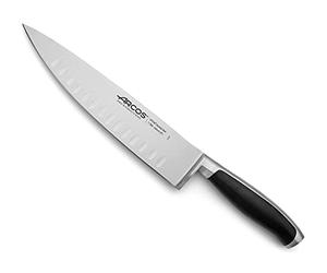 Arcos Couteau de Chef en Acier 23 cm - Couteau de Cuisine à Double Affûtage pour Couper les Aliments, Poignée Ergonomique en Polyoxyméthylène - Couleur Noire, Série Kyoto
