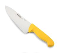 Arcos Couteau de Chef en Acier Inoxydable Nitrum 200 mm - Couteau de Cuisine Polyvalent Professionnel avec Poignée Ergonomique en Polypropylène - Jaune, Série 2900