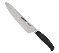 Arcos Couteau de Chef Forgé en Acier Inoxydable 20 cm - Couteau de Cuisine Professionnel avec Manche en Polypropylène Injecté POM, Idéal pour Chefs de Classe Mondiale - Noir, Série Clara