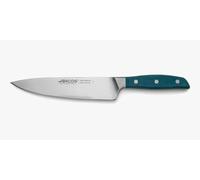 Arcos Couteau de Chef Forgé en Acier Taille 8 Pouces, Manche Micarta Professionnel & Bord en Soie Spécial et lame Argentée de 210 Mm, Impressionnez àChaque Coupe, Série Brooklyn, Couleur Bleue,