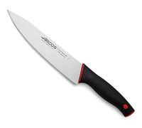 Arcos Couteau de Chef Professionnel - Lame Acier Inoxydable NITRUM 20 cm - Manche Ergonomique Noir Rouge - Série Dúo