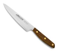 Arcos Couteau de Cuisine en Acier Inoxydable 160 mm - Couteau Professionnel pour la Cuisine, Poignée en Bois d'Ovengkol 100% Naturelle FSC - Série Nordika