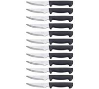 Arcos Couteau de table | Couteau à steak | Couteau à viande | Couteau de table | Pack 12 Unités | Lame en acier inoxydable de 115 mm, manche en polypropylène noir