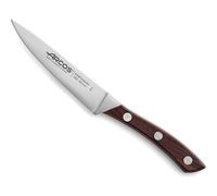 Arcos Couteau d'Office en Acier Inoxydable Nitrum 100 mm - Manche en Bois, Idéal pour Éplucher les Fruits et Légumes, Résistant à la Rouille - Marron, Série Natura