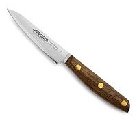 Arcos Couteau d'officeen acier inoxydable. Couteau de cuisine professionnel pour éplucher les fruits et légumes. Manche en bois d'Ovengkol 100% naturel FSC. Série Nordika. Couleur marron.