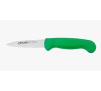 Arcos Couteau Mondador Acier Inoxydable NITRUM 80 mm - Épluchage Fruits et Légumes, Manche Polypropylène Vert - Série 2900