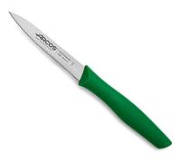 Arcos Couteau Mondador Serrated Acier Inoxydable 100 mm pour Fruits et Légumes Manche Ergonomique Vert Série Nova