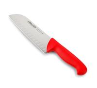 Arcos Séries 2900 - Couteau Santoku Couteaux Japonais - Lame Acier Inoxydable Nitrum 180 mm - Manche Polypropylène Couleur Rouge